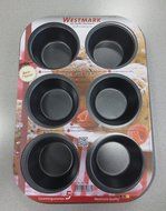 Westmark Baking Tin 6-Cup Cupcakes and Muffins Pan Bakeware for Cupcakes, Cakes, and Muffins, , Gray