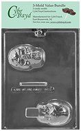 CybrTrayd H174 Small 3D Skull Chocolate Candy Mold with Exclusive Copyrighted Chocolate Molding Instructions,...