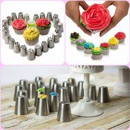 Russian Piping Tips - Cake Decorating Baking Supplies Kit - Icing Pastry Disposable Bags &amp; Coupler - Premium 29... N2