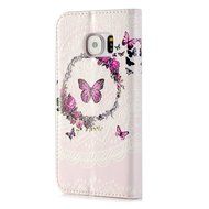 S6 Edge Case,Samsung Galaxy S6 Edge Case - Wallet Folio Flip Premuim PU Leather Case Colorful Print Design with... N54