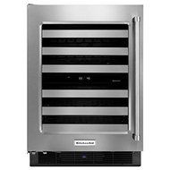 KitchenAid&reg; 24&quot; Wine Cellar with Glass Door and Wood-Front Racks