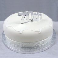 "70th" Cake Topper Mirror - 6cm with 4cm spike N2