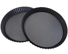 Attmu Non-Stick 8 Inches Removable Loose Bottom Quiche Pan (2 Pack), Tart Pie Pan, Round Tart Quiche Pan with... N6