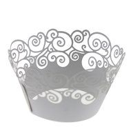 UNIQLED Pack of 60 Artistic Filigree Bake Cake Paper Cups Little Vine Lace Laser Cut Cupcake Wrappers Baking Liners... N5