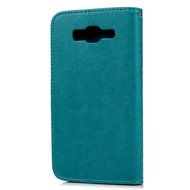 J7 Case,Samsung Galaxy J7 Case (2015 Version) - Wallet Embossed Butterflies Tree Premuim PU Leather Soft TPU Inner... N21