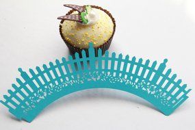 Kuke 24 pcs Garden Fence Laser Cut Cupcake Wrappers Cupcake Liners Muffin Container for Baby Shower Baby Birthday... N6