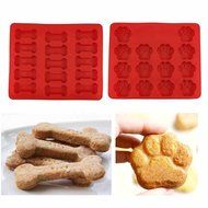 HUAL 2-Pack Food Grade Silicone Dog Paw and Bone Baking Molds N4