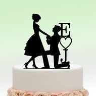 ivisi Personalized Wedding Cake Topper Custom Initial Name Decoration Anniversary Gift (Design 10) N15