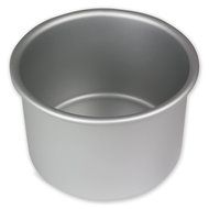 PME RND044 Round Seamless Professional Aluminum Baking Pan, 4&quot; x 4&quot;, Silver