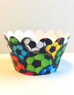 Colorful Soccer Balls Cupcake Wrappers, Standard Size 24ct N2