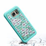 Galaxy S7 Edge Case, HLCT Rugged Shock Proof Dual-Layer Case for Samsung Galaxy S7 Edge (2016) (Green White A) N43