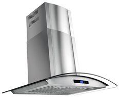 AKDY 30" Wall Mount Stainless Steel Glass Range Hood Az668as75 Touch Control Panel Baffle Filter N4