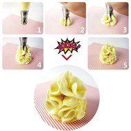 Bestgoo 5 PCS Russian Icing Piping Nozzles Tips Set, Sphere Ball Russian Tips Stainless Steel, Pastry Cake Fondant... N5