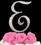 Rhinestone Cake Topper Letter E