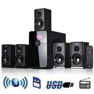 beFree Sound 5.1 Channel Surround Sound Bluetooth Speaker System in Black N12