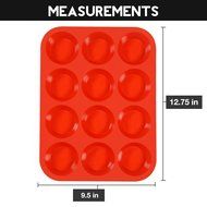 Zenware 12 Round Cup Non-Stick Silicone Baking Mold for Cupcakes, Muffins &amp; Mini Cakes N3