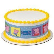 Peppa Pig- Peppa, George, Mummy, Daddy Edible Icing Image Cake Border Strips
