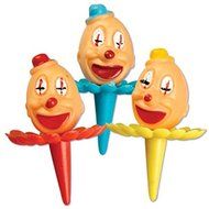 Oasis Supply 1-1/2-Inch Birthday Clown Ruffle Collar Decorating Cupcake/Cake Picks, Small, Assorted Colors, Set...