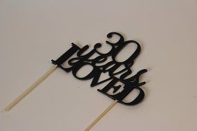 All About Details Black 30-Years-Loved Cake Topper N3