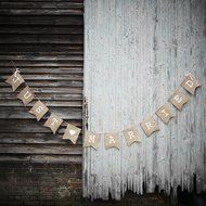 Ginger Ray Hessian Vintage Burlap Just Married Rustic Wedding Decor, Brown