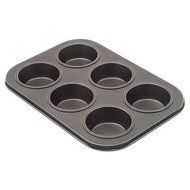 Six Cup Muffin Pan - Non Stick - Carbon Steel - 10 1/2 X 7 1/2 X 1"