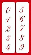 Designer Stencils C141 1.25 Inch Script Numbers Cake Stencils, Beige/semi-transparent
