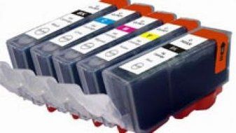 EDIBLE INKS for Canon PGI220,CLI221 set of 5 with Auto-Restting Chips, REFILLABLE
