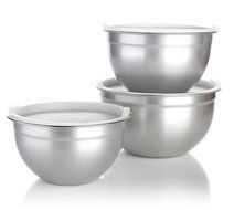 Ming Tsai 6-piece Metallic Prep Bowl and Storage Set ~PLATINUM SILVER