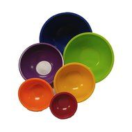 Set of 6 Gourmet Home Products Brand Bold Colored Nesting Mixing Bowls in 6 Different Sizes N8
