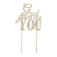Gold Plated Crystal Rhinestone Letters God Gave Me You Wedding Cake Topper N5