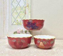 Red Orchard Ceramic 3-Piece Bowl Set, 8-3/8"W, 82769 by ACK N10