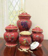 Red Orchard Ceramic 3-Piece Bowl Set, 8-3/8"W, 82769 by ACK N11