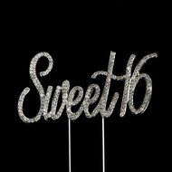 16 Cake Topper 16th Birthday Party Supplies Crystal Rhinestone Decoration (Gold) N28