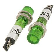 DC 24V 2 Pins Terminals Signal Indicator Lamp 5 Pcs Green Light