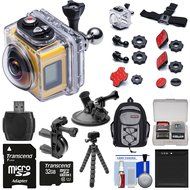 Kodak PixPro SP360 Wi-Fi HD Video Action Camera Camcorder - Aqua Sport Pack + Bike &amp; Suction Cup Mounts + 32GB...