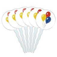 Set of 6 Cupcake Picks Toppers Decoration Birthday Party - Over the Hill Birthday Black Yellow N18