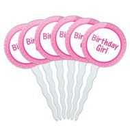 Set of 6 Cupcake Picks Toppers Decoration Birthday Party - Over the Hill Birthday Black Yellow N19