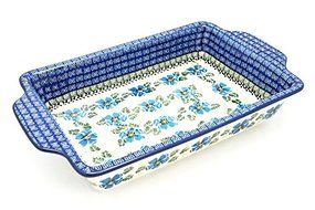 Polish Pottery Baker - Rectangular Brownie Pan - Morning Glory