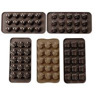 Webake 5 Pack Silicone Chocolate Molds, Candy Molds, 15 Cavity 5 Shape N3
