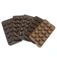 Webake 5 Pack Silicone Chocolate Molds, Candy Molds, 15 Cavity 5 Shape N5