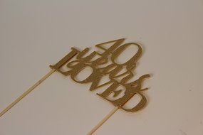 All About Details Gold 40-Years-Loved Cake Topper N2