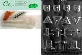 Cybrtrayd R043 Assorted Purim Chocolate Candy Mold with Exclusive Cybrtrayd Copyrighted Chocolate Molding Instructions... N4