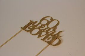 All About Details Gold 60-Years-Loved Cake Topper N3