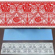Art Nouveau SLM017 Hearts And Roses Silicone Lace Cake Mat Edible Sugar Mould