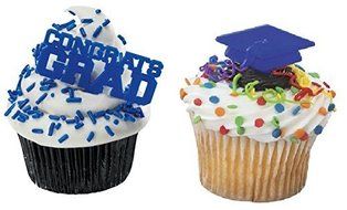 Graduation - Congrats Grad Combo Blue Cupcake Picks Set of 12