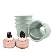 Dealglad&reg; 5pcs New 2 Inch Anodized Aluminum Round Cupcake Pan Chiffon Cake Pudding Mold Baking Mould with Removable... N8