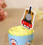 Yunko 60 Pcs Thomas and Friends Fun Cupcake Decorative Toppers Cupcake Decorating Tools N7