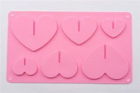 6 Cavity Big&amp;Small Love Heart Shape Silicone Cake Chocolate Baking Mold for Microwave Oven N5