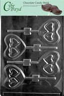 Cybrtrayd V031 Double Heart Lolly Valentine Chocolate Candy Mold