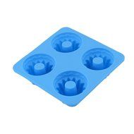 uxcell Silicone 4 Cavities Non Stick Pastry Cookie Pudding Cupcake Cake Baking Mold Mould Blue N2